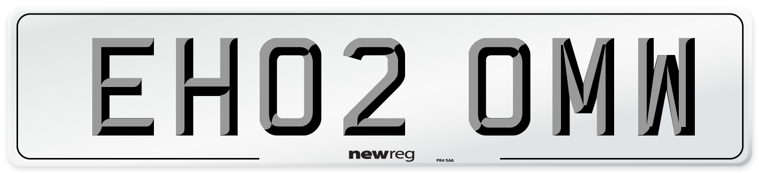 EH02 OMW Number Plate from New Reg